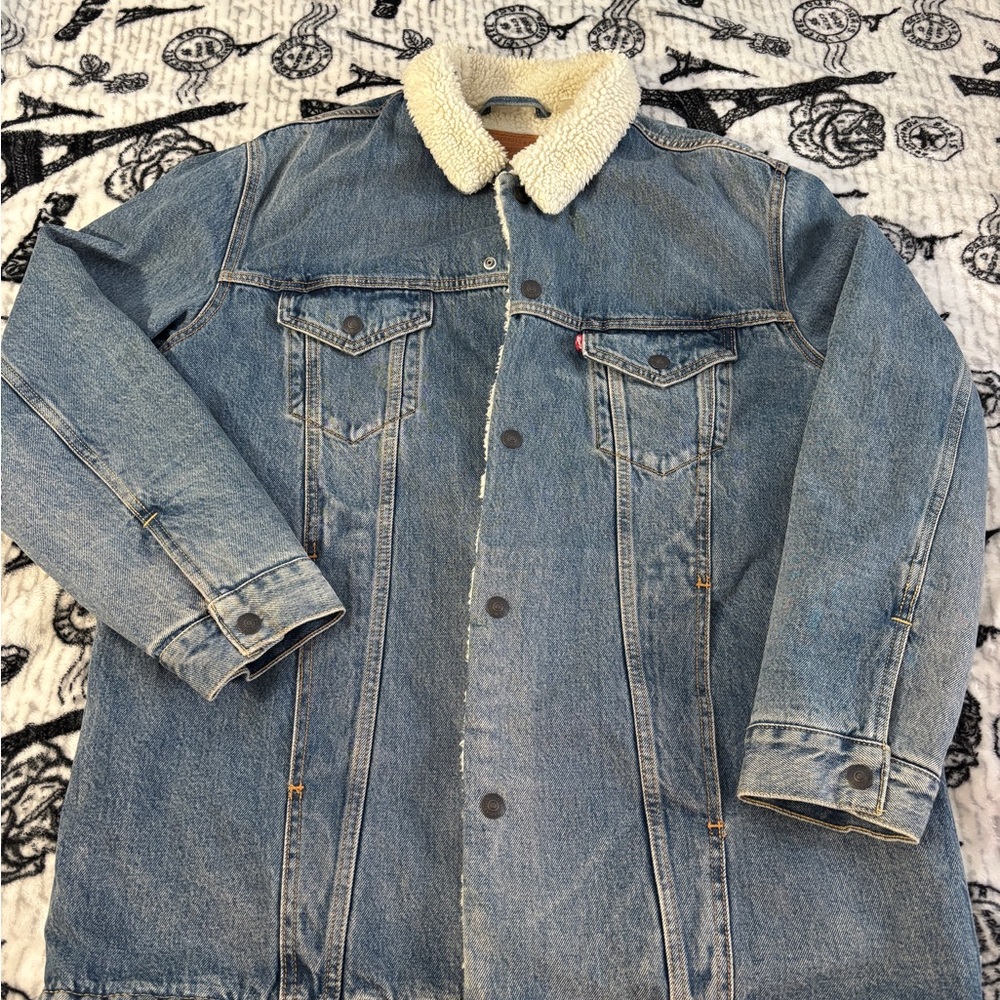 Levi's Sherpa Lined Trucker Denim Jacket Men's Size L